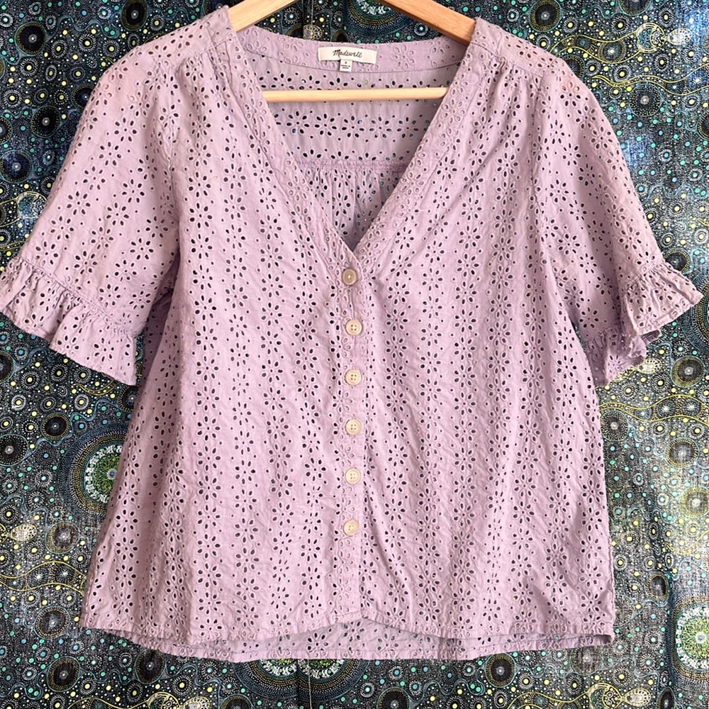 Madewell eyelet top size small worn once